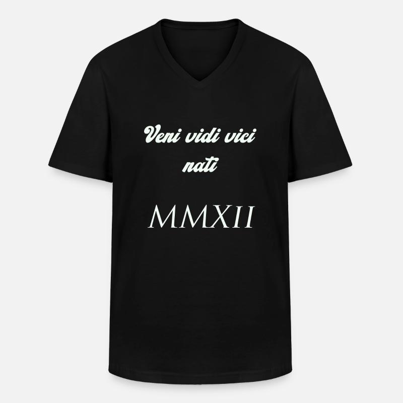 2012 - Männer-T-Shirt mit V-Ausschnitt - Schwarz