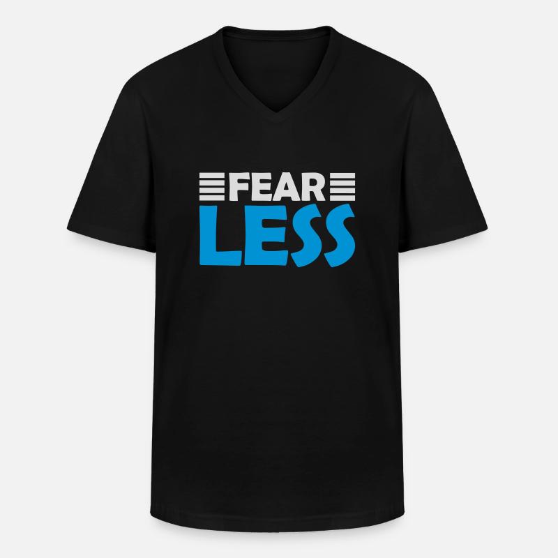 fearless Text Quote Design - Men's V-Neck T-Shirt - black