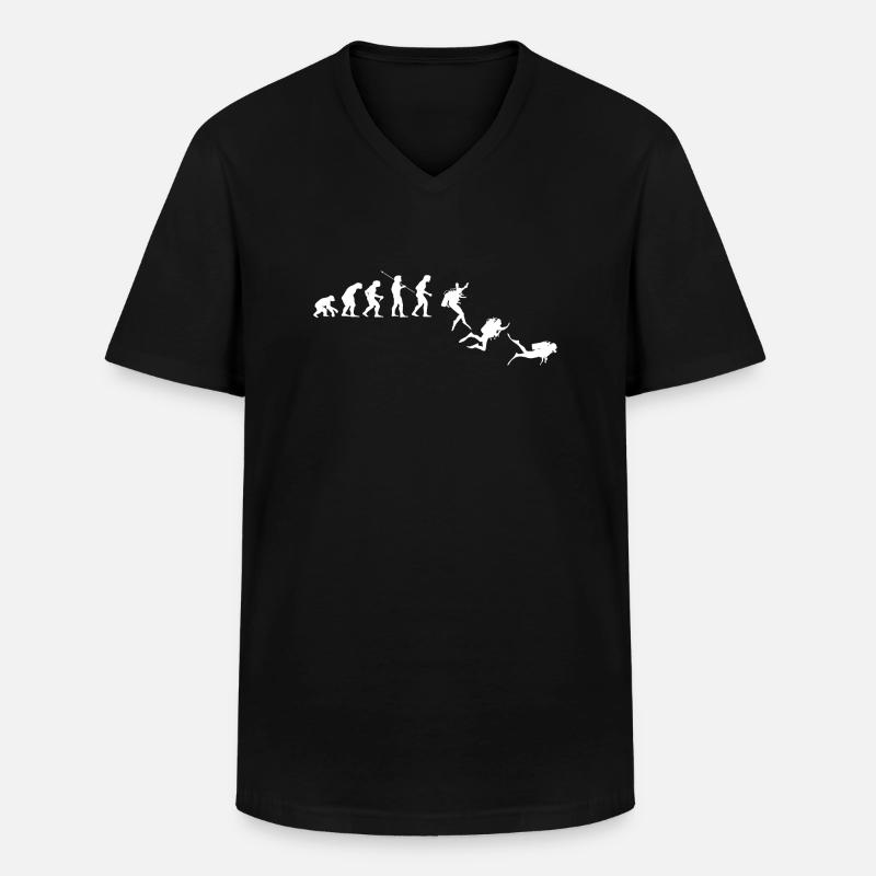 Tauchen Evolution Taucher Geschenk - Männer-T-Shirt mit V-Ausschnitt - Schwarz