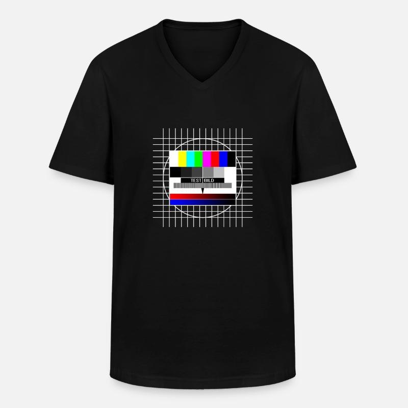 testbild - Männer-T-Shirt mit V-Ausschnitt - Schwarz