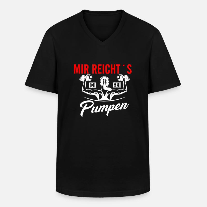 Pumpen - Männer-T-Shirt mit V-Ausschnitt - Schwarz