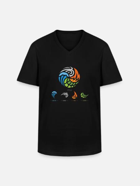 The Four Elements of Matter - Men's V-Neck T-Shirt - black