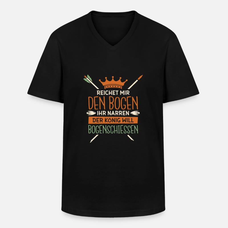 Bogen Bogenschütze Bogenschießen Bogensport - Männer-T-Shirt mit V-Ausschnitt - Schwarz