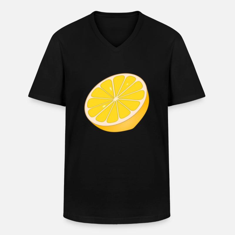 Zitrone - Männer-T-Shirt mit V-Ausschnitt - Schwarz
