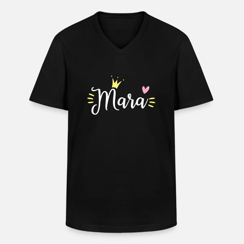 Mara Name Krone - Männer-T-Shirt mit V-Ausschnitt - Schwarz