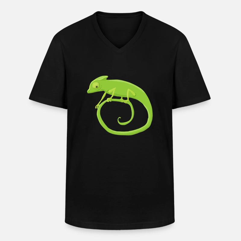 Chamäleonkringel - Männer-T-Shirt mit V-Ausschnitt - Schwarz
