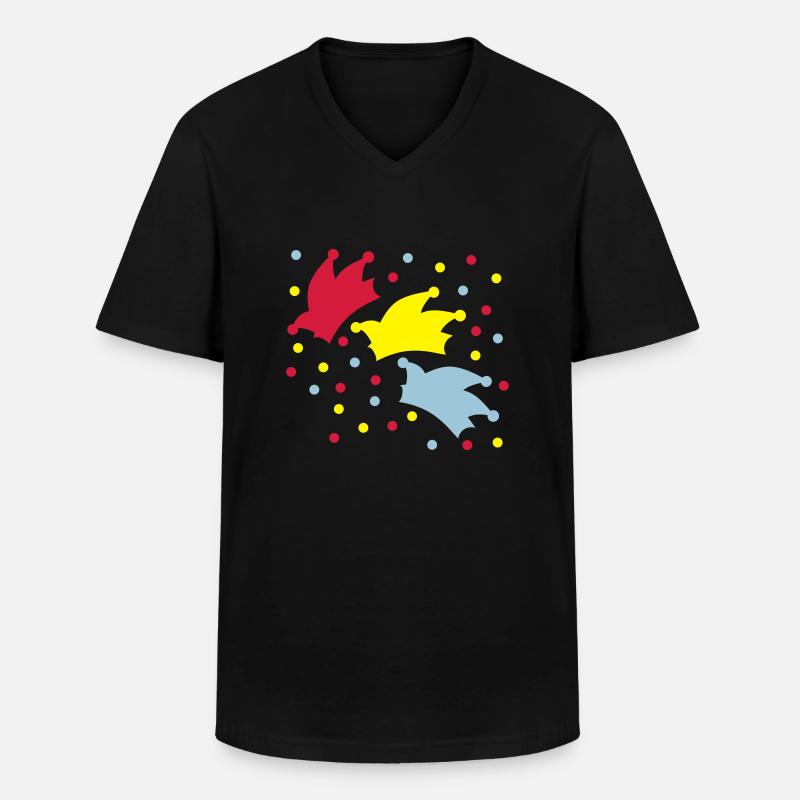 Narrenkappe / Konfetti / Fasching - Männer-T-Shirt mit V-Ausschnitt - Schwarz
