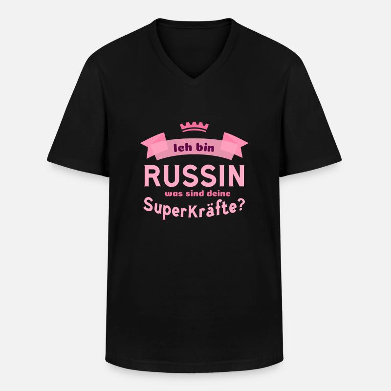 Ich Bin Russin - Männer-T-Shirt mit V-Ausschnitt - Schwarz
