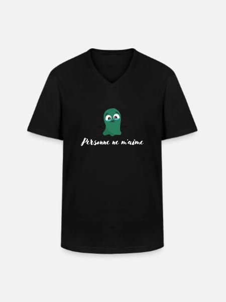 Personne ne m'aime - T-shirt col V Homme - noir
