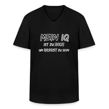 Nazis sind dumm, Gegen Rechts, Lustiger Spruch - Männer-T-Shirt mit V-Ausschnitt - Schwarz - Vorne - AI Model Male 178 dark (178cm)