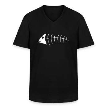 Arête de poisson - T-shirt col V Homme - noir - Devant - AI Model Male 178 dark (178cm)
