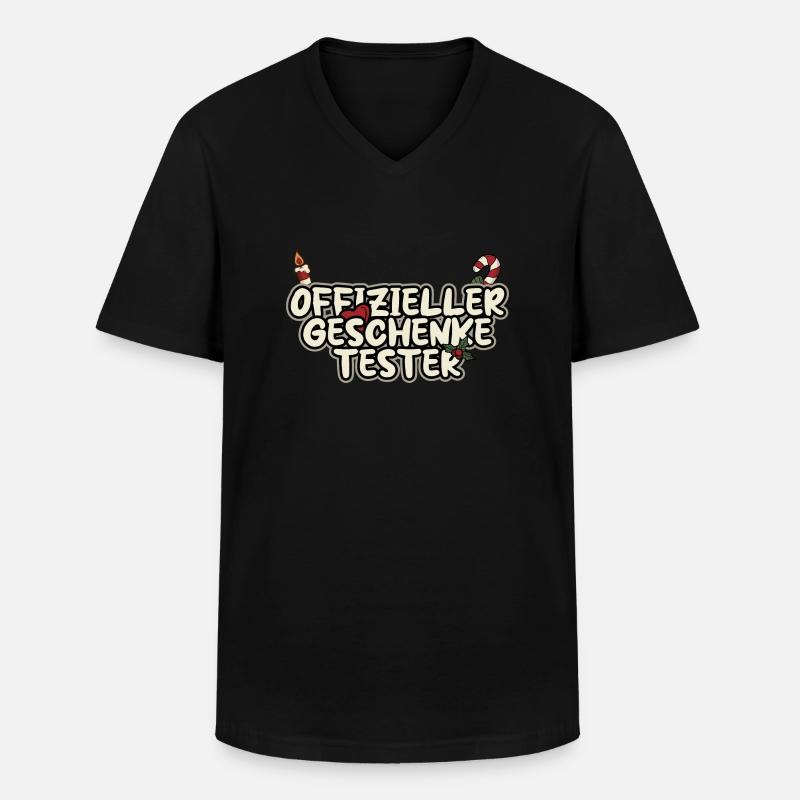 Weihnachten Offizieller Geschenketester - Männer-T-Shirt mit V-Ausschnitt - Schwarz