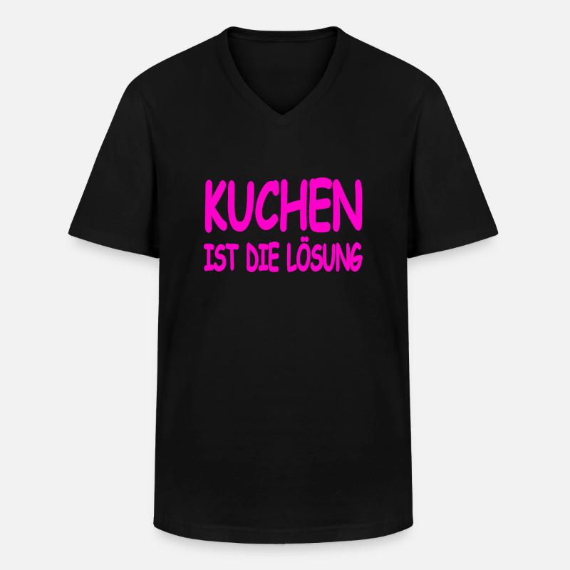 Kuchen - Männer-T-Shirt mit V-Ausschnitt - Schwarz