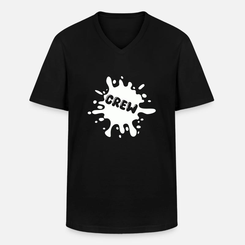 crew klecks splatter - Männer-T-Shirt mit V-Ausschnitt - Schwarz