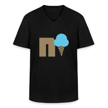 joli bleu - T-shirt col V Homme - noir - Devant - AI Model Male 178 dark (178cm)