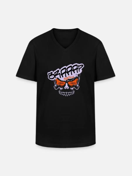 Braaap BIG Skull - Männer-T-Shirt mit V-Ausschnitt - Schwarz