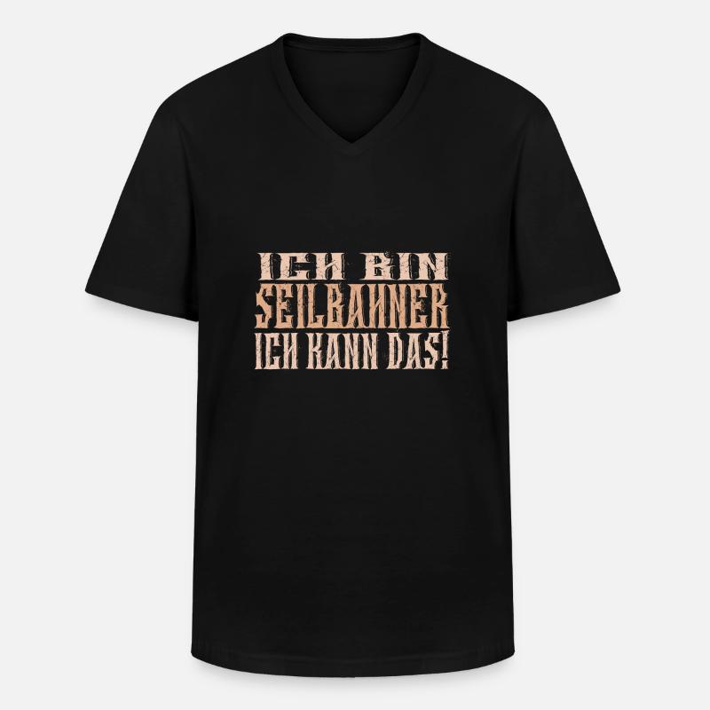 Ich bin Seilbahner - Männer-T-Shirt mit V-Ausschnitt - Schwarz