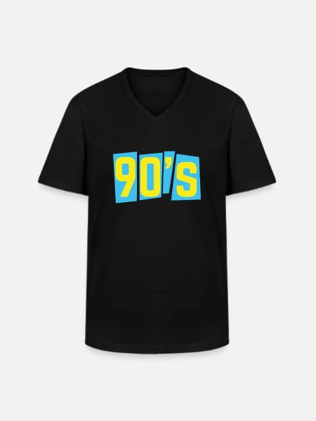 90s nineties 90s old school - Men's V-Neck T-Shirt - black