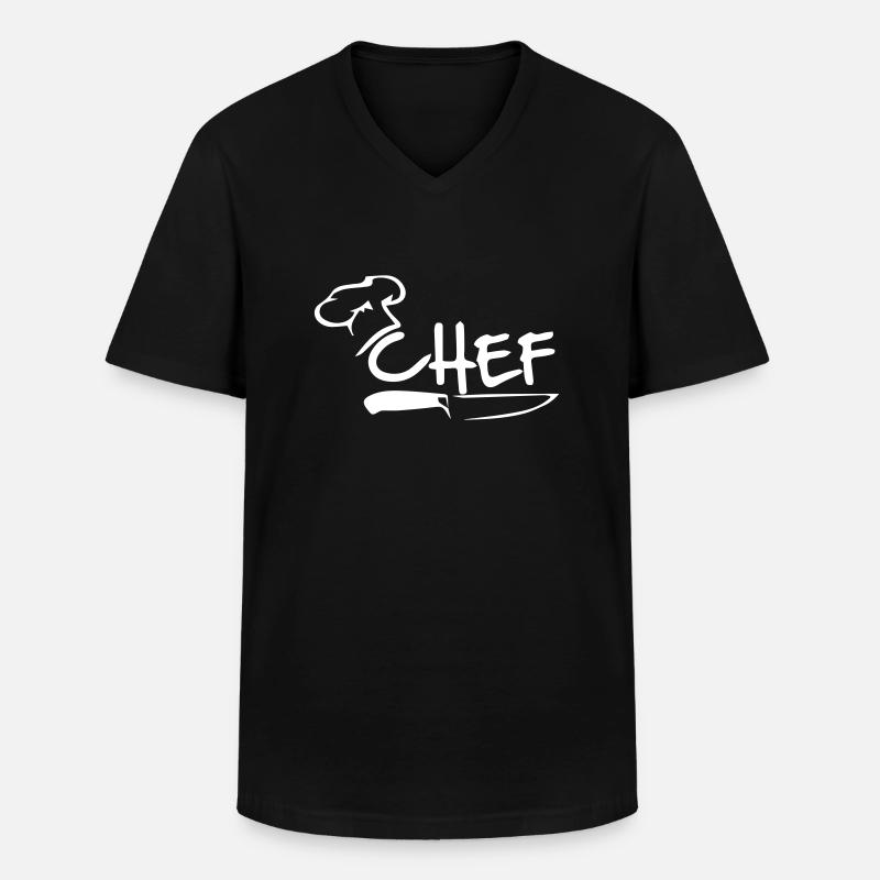 Chef - Männer-T-Shirt mit V-Ausschnitt - Schwarz
