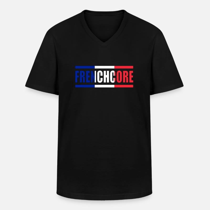 Frenchcore - Männer-T-Shirt mit V-Ausschnitt - Schwarz