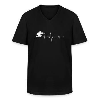 Soldat Armee Herzschlag Militär - Männer-T-Shirt mit V-Ausschnitt - Schwarz - Vorne - AI Model Male 178 dark (178cm)
