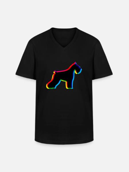 CMYK Schnauzer - Men's V-Neck T-Shirt - black