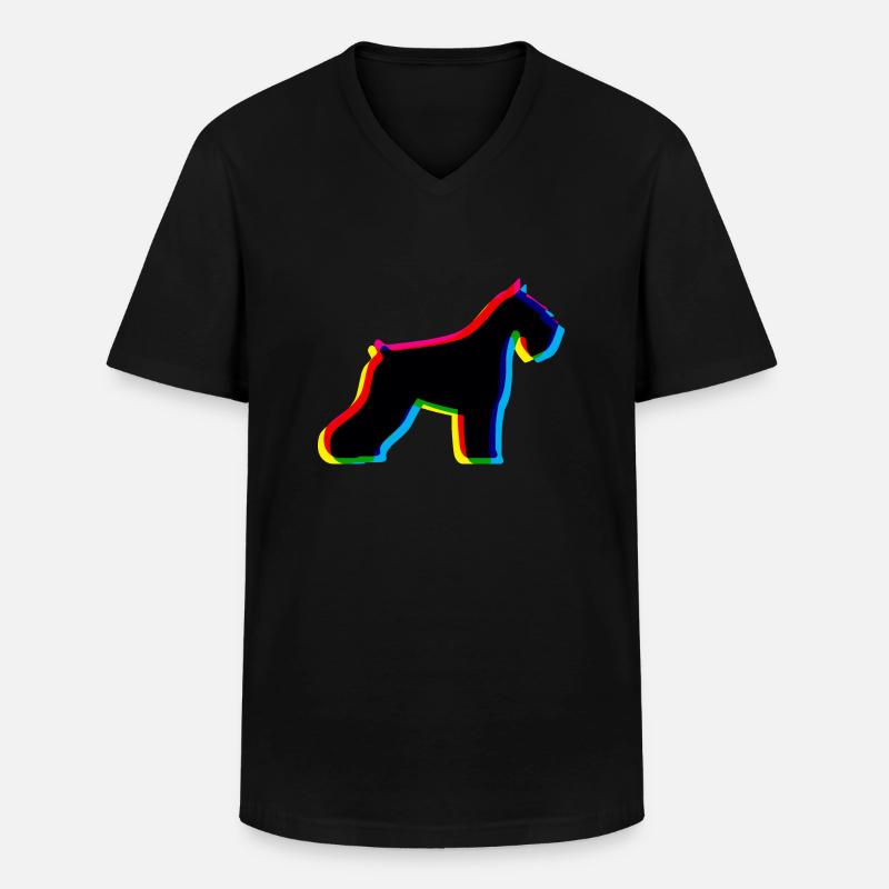 CMYK Schnauzer - Männer-T-Shirt mit V-Ausschnitt - Schwarz