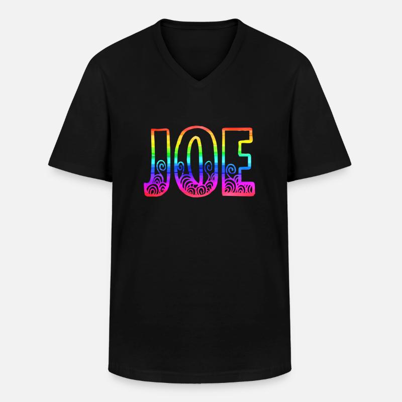 joe rs regenbogen - Männer-T-Shirt mit V-Ausschnitt - Schwarz