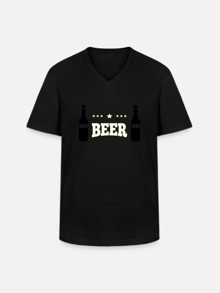Bière - T-shirt col V Homme - noir