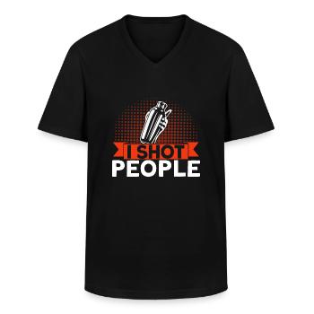 Service Mixologe Kellner Geschenk - Männer-T-Shirt mit V-Ausschnitt - Schwarz - Vorne - AI Model Male 178 dark (178cm)