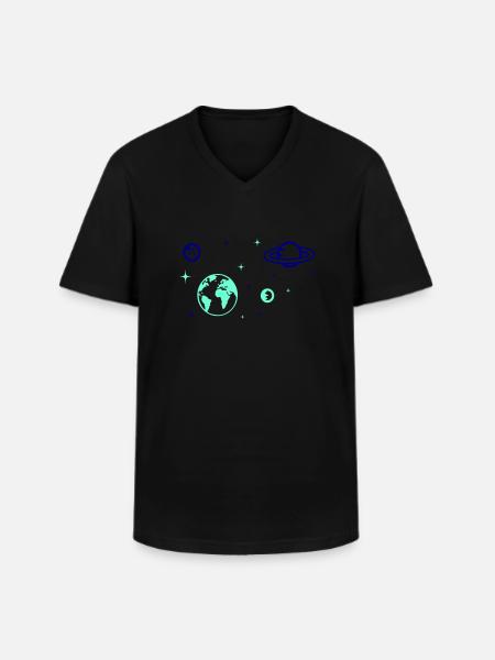 Universe - Men's V-Neck T-Shirt - black