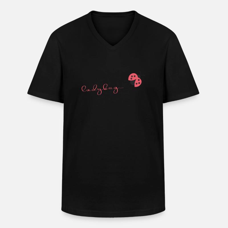 Marienkäfer - Männer-T-Shirt mit V-Ausschnitt - Schwarz