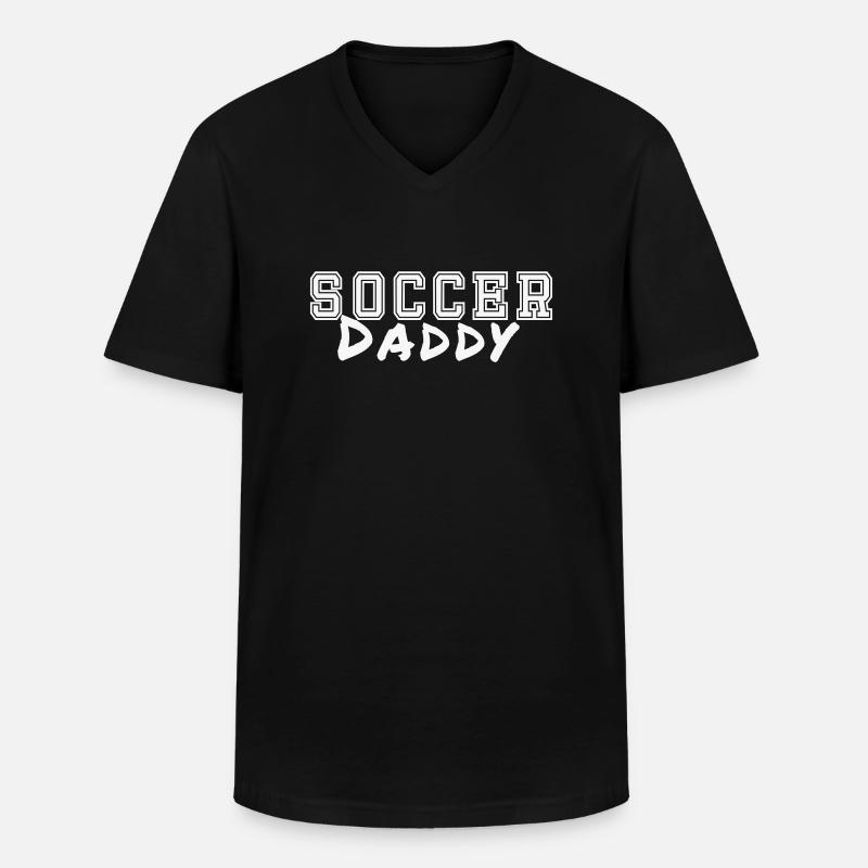 Fußball Daddy - Männer-T-Shirt mit V-Ausschnitt - Schwarz