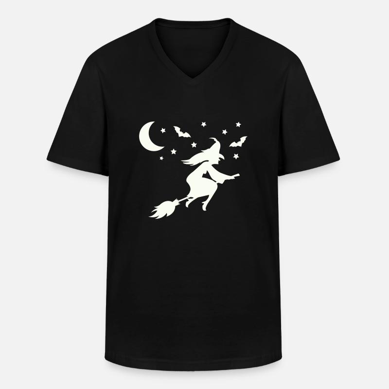 Hexe - Männer-T-Shirt mit V-Ausschnitt - Schwarz