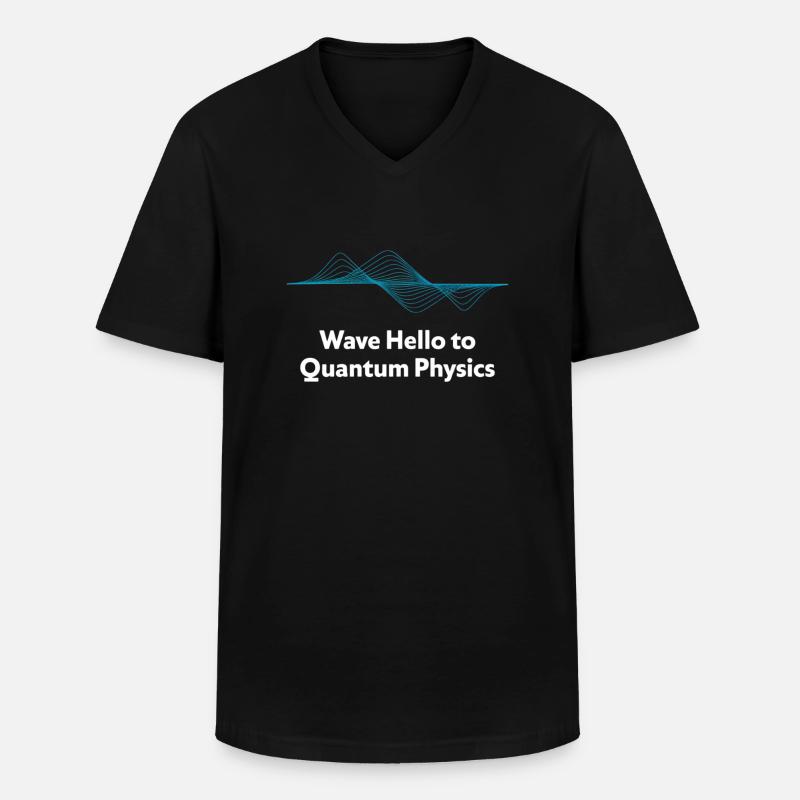 Wave Hello Quantum Physics Design - Männer-T-Shirt mit V-Ausschnitt - Schwarz