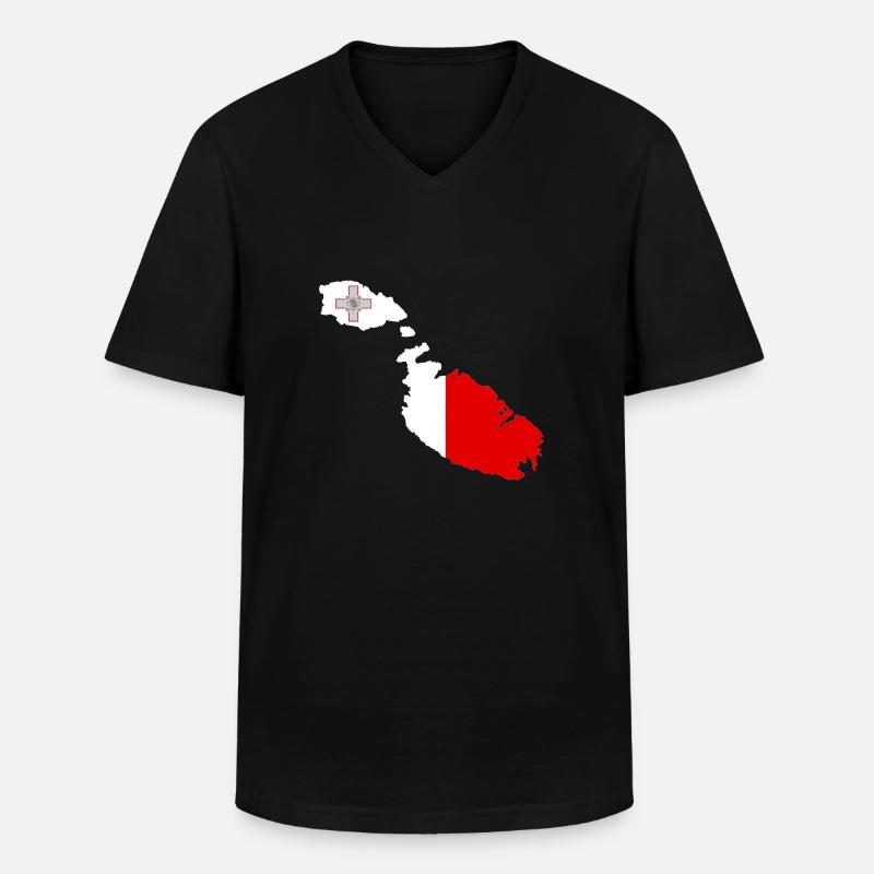 Malta - Männer-T-Shirt mit V-Ausschnitt - Schwarz