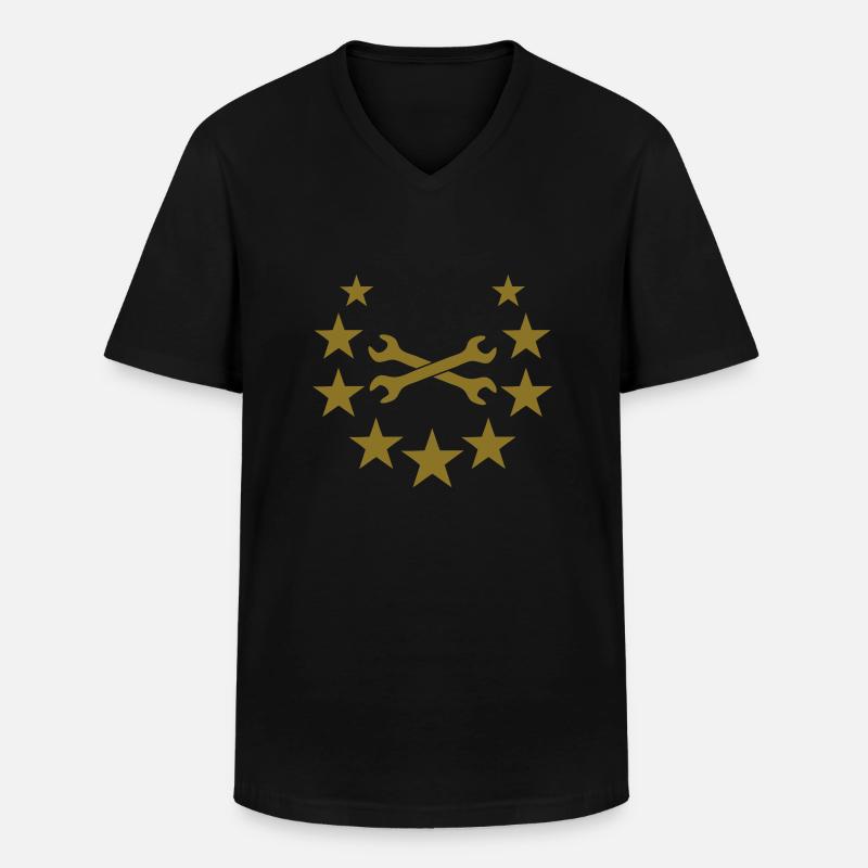 tool star - Männer-T-Shirt mit V-Ausschnitt - Schwarz