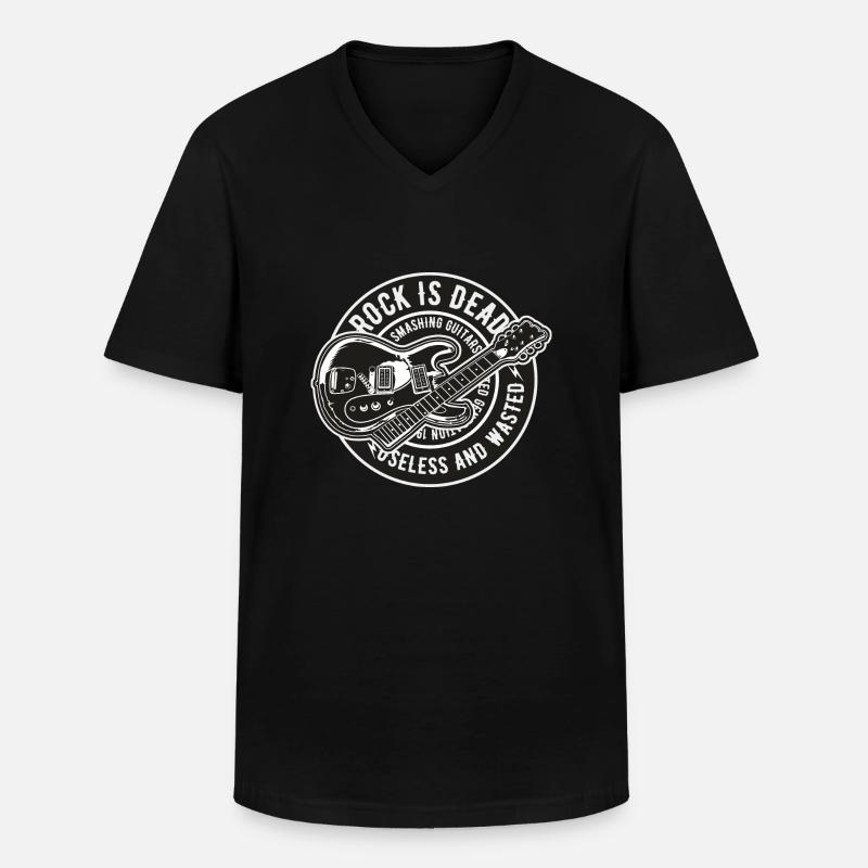Rock Is Dead - Männer-T-Shirt mit V-Ausschnitt - Schwarz
