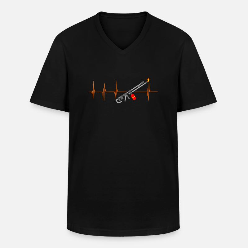 Flammenwerfer Schneeräumung Geschenk - Männer-T-Shirt mit V-Ausschnitt - Schwarz