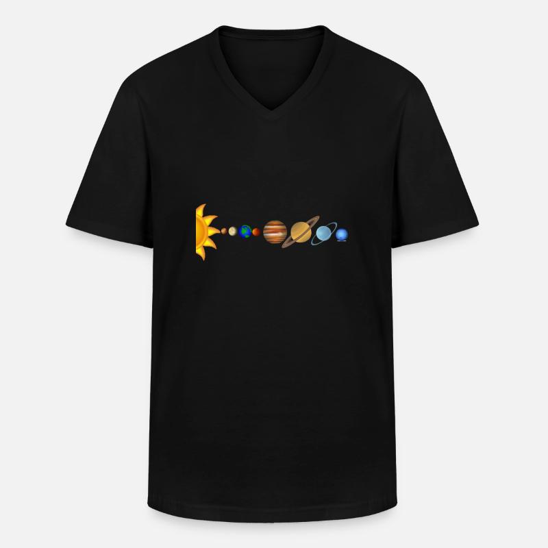 Sonnensystem - Männer-T-Shirt mit V-Ausschnitt - Schwarz