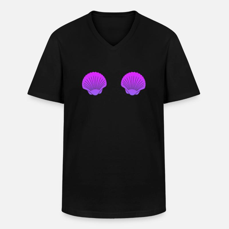 Shell chest - Männer-T-Shirt mit V-Ausschnitt - Schwarz