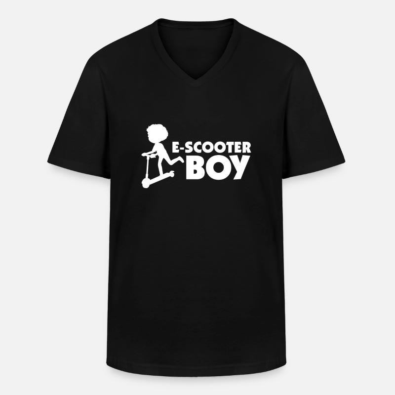 E-Scooter Roller Scooter - Männer-T-Shirt mit V-Ausschnitt - Schwarz