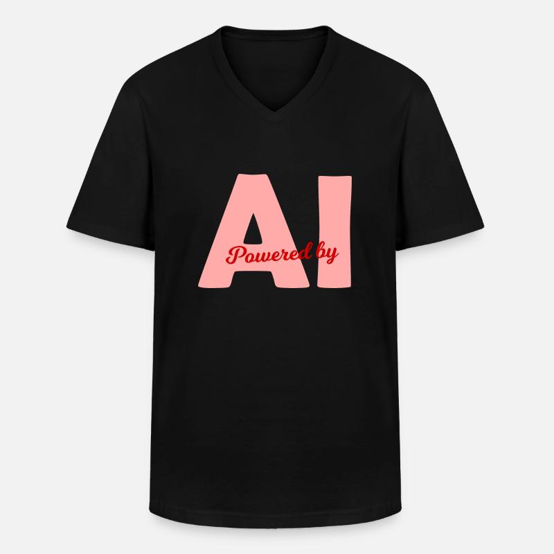 Powered by KI - Männer-T-Shirt mit V-Ausschnitt - Schwarz