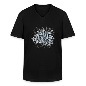 beard fear harden james the bearded collie - Men's V-Neck T-Shirt - black - Front - AI Model Male 178 dark (178cm)