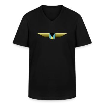 Bahamas fans: Tropical design - Men's V-Neck T-Shirt - black - Front - AI Model Male 178 dark (178cm)