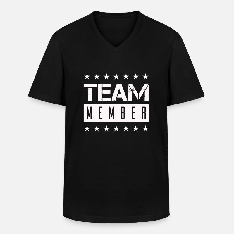 team member - Männer-T-Shirt mit V-Ausschnitt - Schwarz