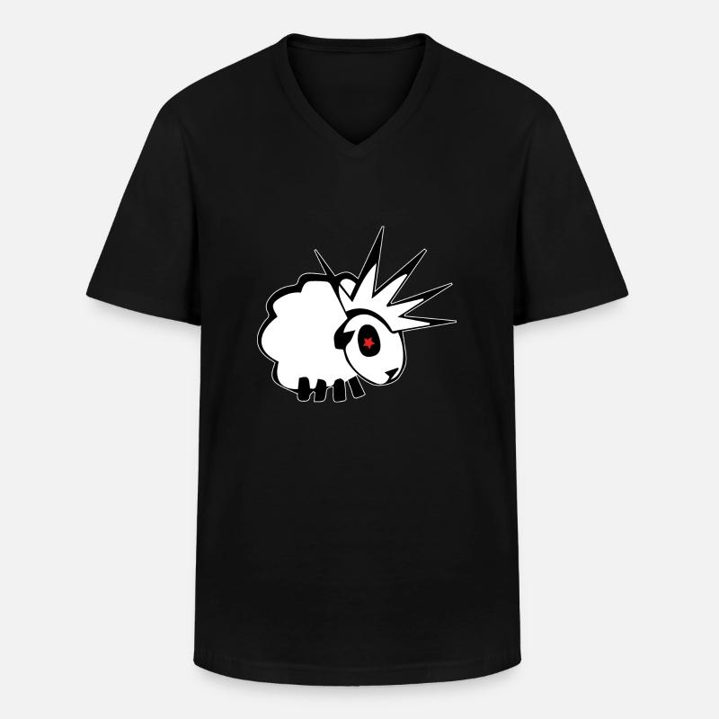 OVEJA PUNK - Männer-T-Shirt mit V-Ausschnitt - Schwarz