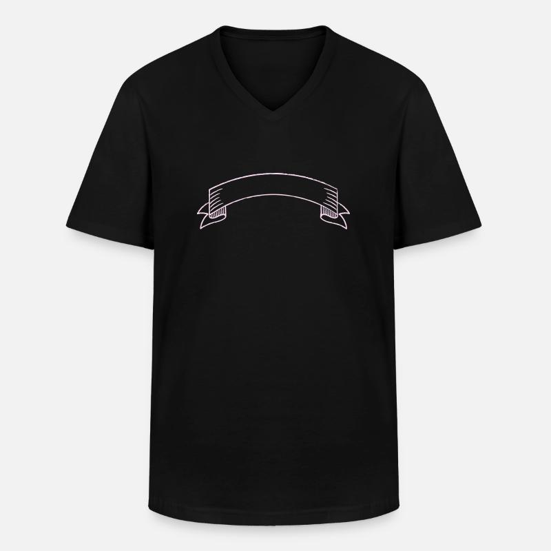 Pinker Banner - Männer-T-Shirt mit V-Ausschnitt - Schwarz