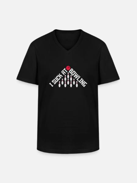 I suck at bowling - Men's V-Neck T-Shirt - black