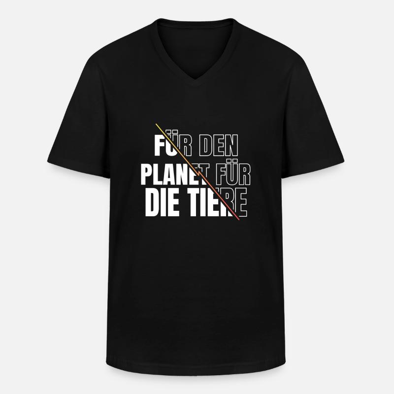 veganes essen statement spruch fleischlos - Männer-T-Shirt mit V-Ausschnitt - Schwarz